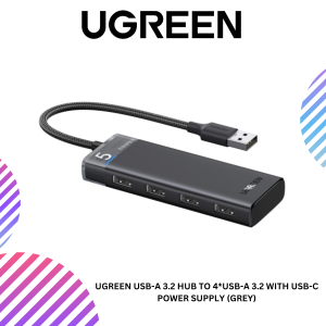 UGREEN USB-A 3.2 HUB TO 4*USB-A 3.2 WITH USB-C POWER SUPPLY (GREY)
