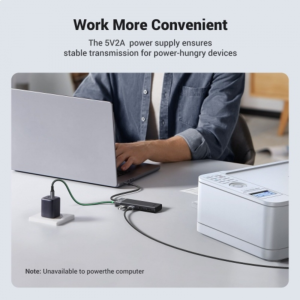 ang copy - 2025-03-26T111403.220 UGREEN USB-A 3.2 HUB TO 4*USB-A 3.2 WITH USB-C POWER SUPPLY (GREY)