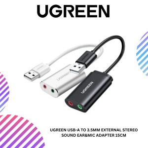 UGREEN USB-A TO 3.5MM EXTERNAL STEREO SOUND EAR&MIC ADAPTER 15CM