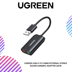 UGREEN USB-A TO 3.5MM EXTERNAL STEREO SOUND EAR&MIC ADAPTER 15CM