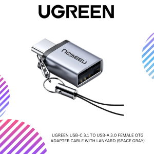 UGREEN USB-C 3.1 TO USB-A 3.0 FEMALE OTG ADAPTER CABLE WITH LANYARD (SPACE GRAY)