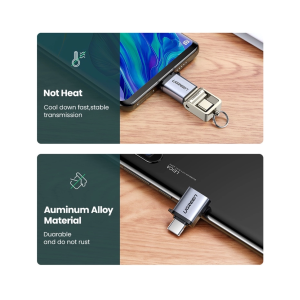 UGREEN USB-C 3.1 TO USB-A 3.0 FEMALE OTG ADAPTER CABLE WITH LANYARD (SPACE GRAY)
