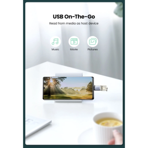 UGREEN USB-C 3.1 TO USB-A 3.0 FEMALE OTG ADAPTER CABLE WITH LANYARD (SPACE GRAY)