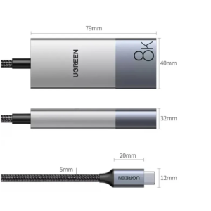 UGREEN USB-C TO HDMI FEMALE 8K@60HZ APAPTER ALUMINUM CASE