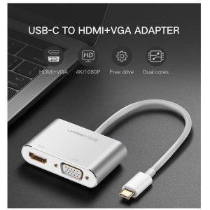 UGREEN USB-C TO HDMI+VGA Converter With PD ALUMINUM CASE