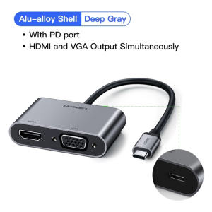 UGREEN USB-C TO HDMI+VGA Converter With PD ALUMINUM CASE