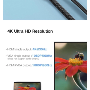 UGREEN USB-C TO HDMI+VGA Converter With PD ALUMINUM CASE