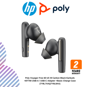 inc (22) Poly Voyager Free 60 UC M Carbon Black Earbuds +BT700 USB-A / USB-C Adapter +Basic Charge Case (7Y8L7AA)(7Y8L8AA)