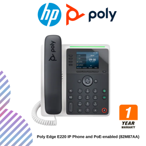 Poly Edge E220 IP Phone and PoE-enabled (82M87AA)
