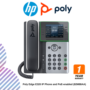 Poly Edge E320 IP Phone and PoE-enabled (82M88AA)