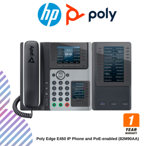 Poly Edge E450 IP Phone and PoE-enabled (82M90AA)