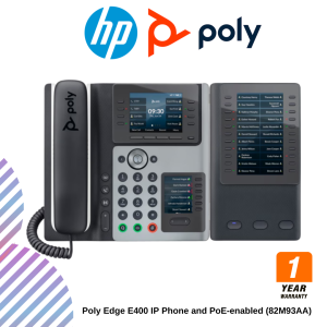Poly Edge E400 IP Phone and PoE-enabled (82M93AA)