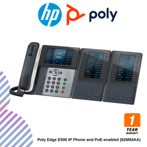 Poly Edge E500 IP Phone and PoE-enabled (82M94AA)