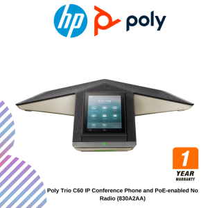 Poly Trio C60 IP Conference Phone and PoE-enabled No Radio (830A2AA)