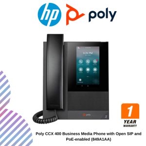 Poly CCX 400 Business Media Phone with Open SIP and PoE-enabled (849A1AA)