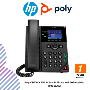 Poly OBi VVX 250 4-Line IP Phone and PoE-enabled (89B58AA)
