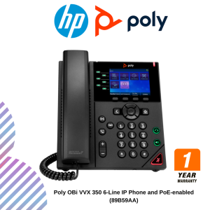 Poly OBi VVX 350 6-Line IP Phone and PoE-enabled (89B59AA)