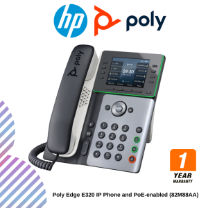 inc (23) Poly Edge E320 IP Phone and PoE-enabled (82M88AA)
