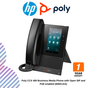 Poly CCX 400 Business Media Phone with Open SIP and PoE-enabled (849A1AA)