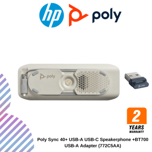 Poly Sync 40+ USB-A USB-C Speakerphone +BT700 USB-A Adapter (772C5AA)