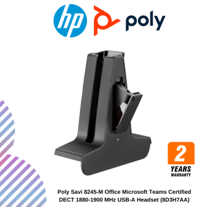 Poly Savi 8245-M Office Microsoft Teams Certified DECT 1880-1900 MHz USB-A Headset (8D3H7AA)