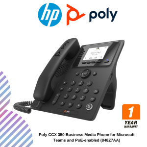 Poly CCX 350 Business Media Phone for Microsoft Teams and PoE-enabled (848Z7AA)
