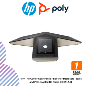 Poly Trio C60 IP Conference Phone for Microsoft Teams and PoE-enabled No Radio (830A1AA)