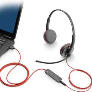 Poly Blackwire 3220 Stereo USB-C Headset +USB-C/A Adapter (8X228AA)