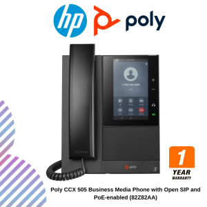 Poly CCX 505 Business Media Phone with Open SIP and PoE-enabled (82Z82AA)