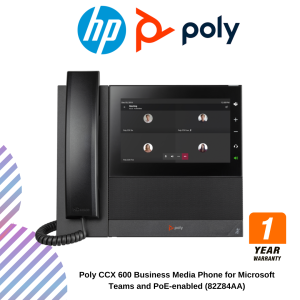 Poly CCX 600 Business Media Phone for Microsoft Teams and PoE-enabled (82Z84AA)