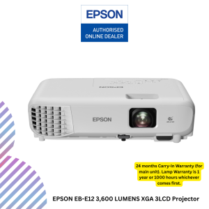 EPSON EB-E12 3,600 LUMENS XGA 3LCD Projector